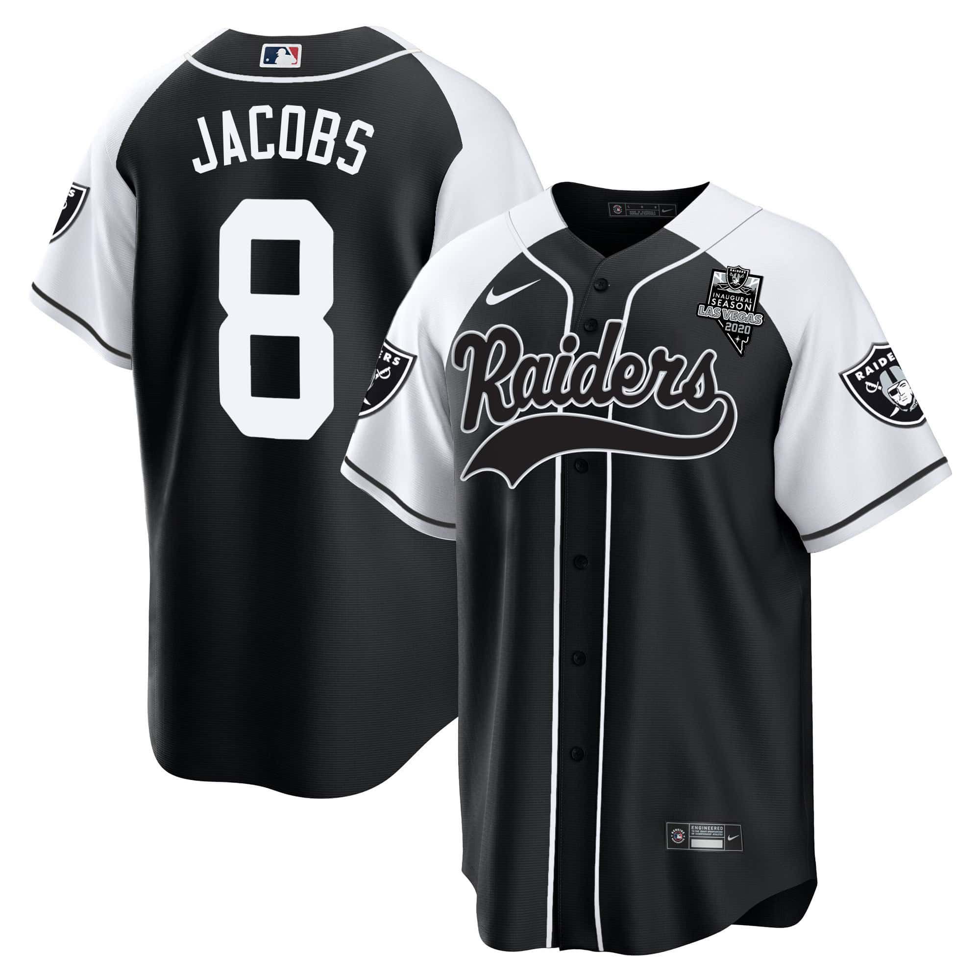 Men Oakland Raiders 8 Jacobs Black 2024 Nike Vapor Baseball NFL Jersey style 1